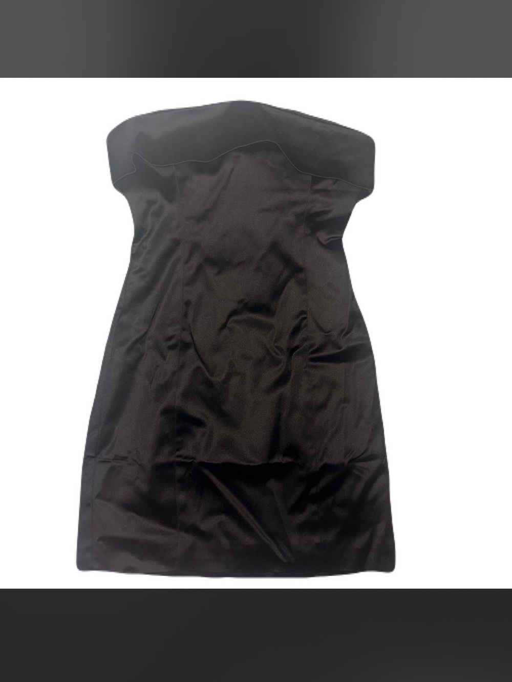 Aritzia Strapless Black Satin Cocktail Dress